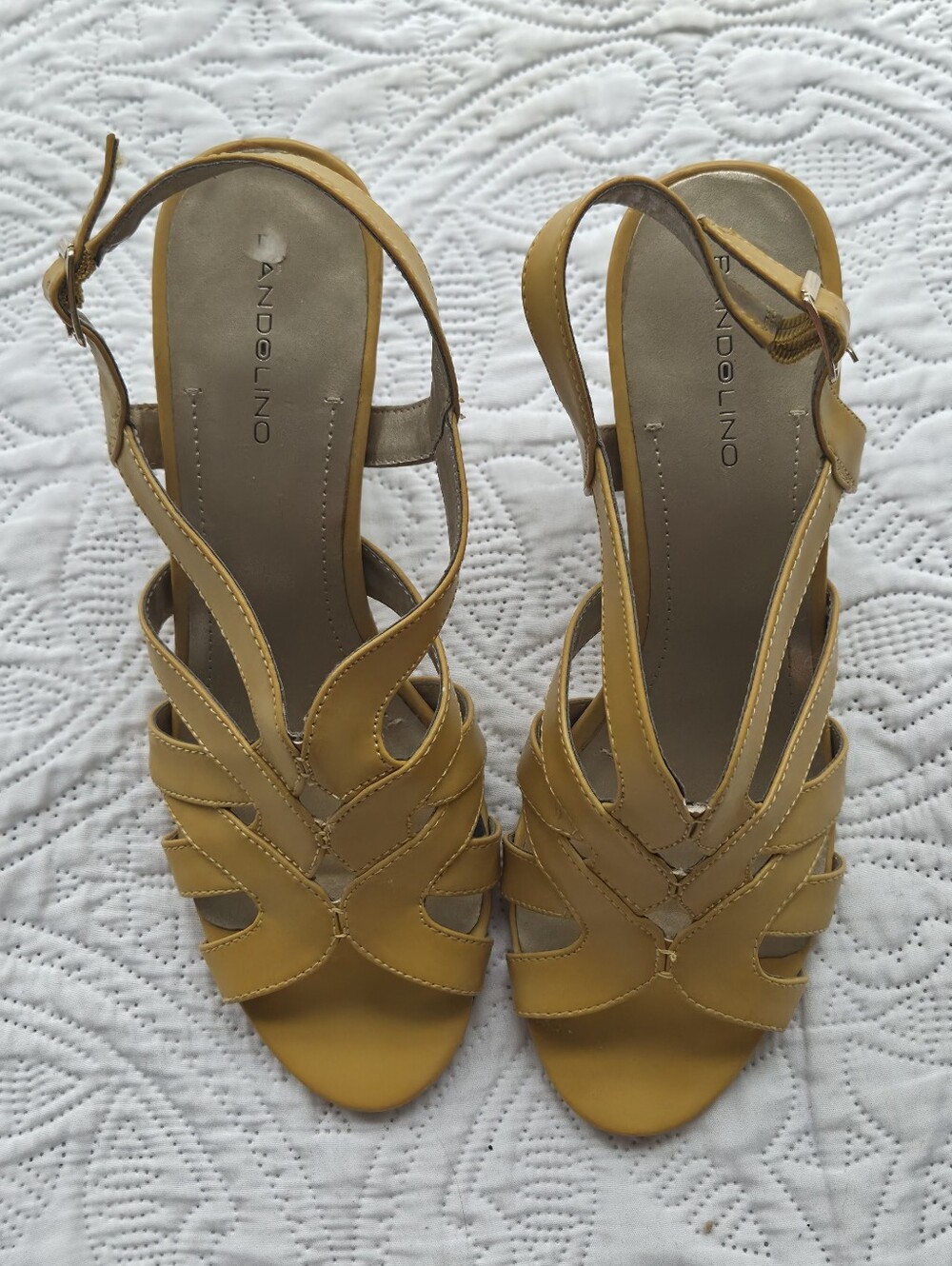 Bandolino - Yellow Leather Strap Sandals - Sz 8 M